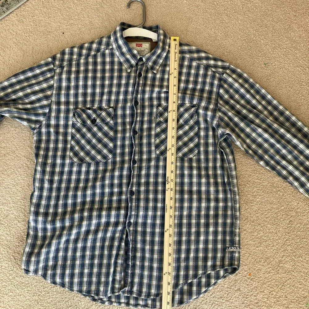 Levis Vintage Flannel Shirt Mens L Plaid Long Sleeve Button‎ Y2K Rockabilly